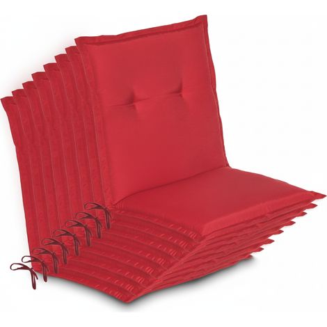 8er Set Niedriglehner Auflage Gartenstuhl Loft NL 100x50x6cm Rot