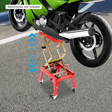 Motorrad-Hebebühne 350lbs, Hydraulisch, Höhenverstellbar 12-31.5 Zoll, Mit Rädern, Ideal für Wartung (1/5)