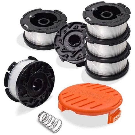 Carrete de repuesto BLACK+DECKER para cortacéspedes, carrete de 1,65 mm de diámetro, 9,144 m (30 pies), juego de 6+1+1 (1/5)