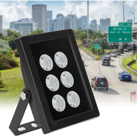 Lampe LED étanche IP66 12V pour caméra de surveillance, 6 LEDs réglables, boîtier noir (1/5)