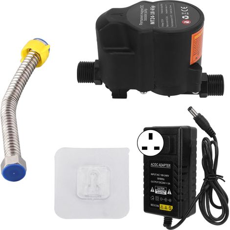 Pompe de surpression d'eau automatique silencieuse pour douche, salle de bain, DC24V, prise UK, 110‑220V (1/5)