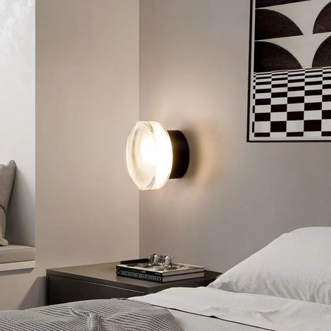 Applique Murale LED Tricolore 110V en Acrylique Noir – Luminaire Design pour Chambre, Salle de Bain, Couloir, Entrée et Balcon – Éclairage Mural Moderne devant Miroir (1/3)