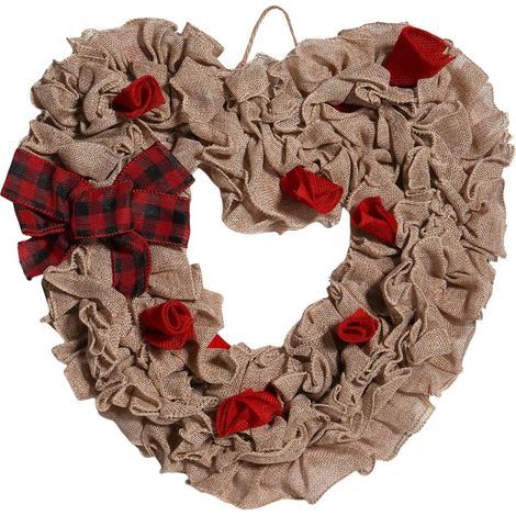Herzförmiger Valentinstagskranz für die Haustür, 37 cm künstliche Herzform, für Geburtstag, Hochzeit, Hochzeitsdekoration (1/5)