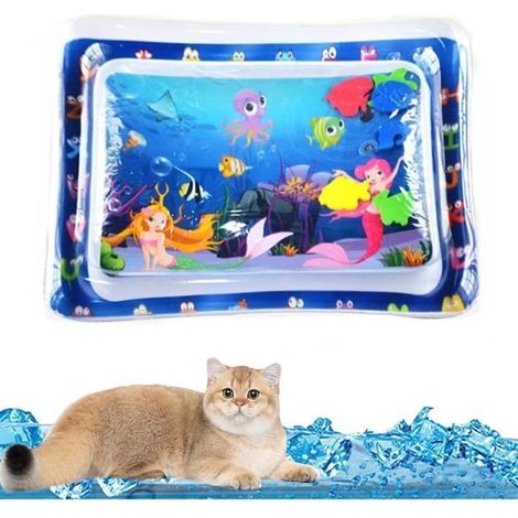 Tapis de jeu aquatique, tapis de jeu pour chat, tapis rafraîchissant pour animaux, aire de jeu multicolore pour chiens et chats (1/4)