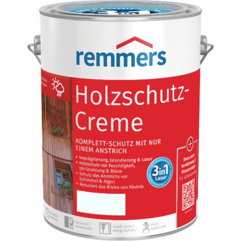 Remmers Holzschutz-Creme farblos, 5 Liter, tropffreie Holzlasur für aussen, 3facher Holzschutz mit Imprägnierung + Grundierung + Lasur