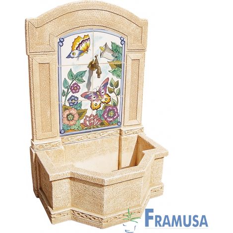 FUENTE DE PIEDRA ARTIFICIAL MURAL DE PARED ARCADIA BUTTERFLAY OCRE PARA JARDIN (1/2)