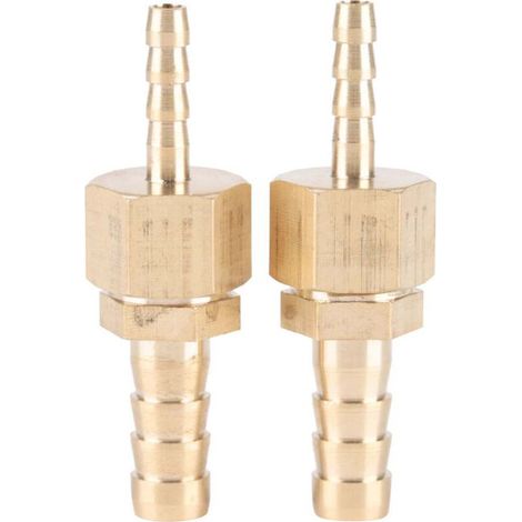Lot de 2 raccords en laiton de 4 à 8 mm, raccord cannelé, bouchon réducteur à dégagement rapide, pour tuyau de bassin et piscine (1/5)