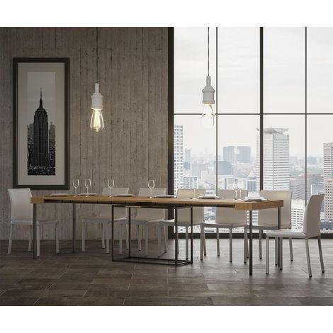 Consolle Allungabile in Legno e Ferro H77x40x90/300cm Itamoby Nordica Bianco Frassino Classica