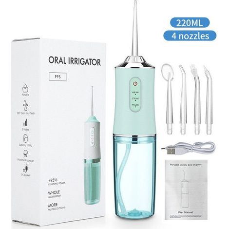 Hydropulseur dentaire professionnel. irrigateur buccal portable. nettoyant pour des dents plus saines et un blanchiment dentaire