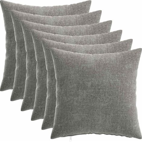 Teenpull – Kissenbezug 6 Stk. HEERLEN Dunkelgrau 35 x 35 cm Chenille-Stoff (1/5)