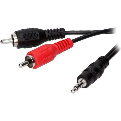 Cable Jack 3.5mm RCAx2 noir 5m