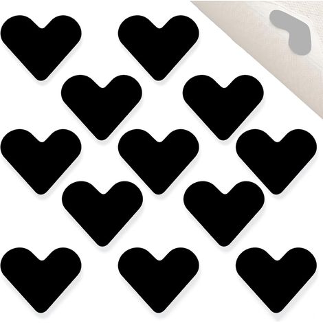 Antiderapant Tapis Parquet, Anti Derapant Tapis Forme Cœur 7,5x9,5cm, Lot de 12 (1/5)