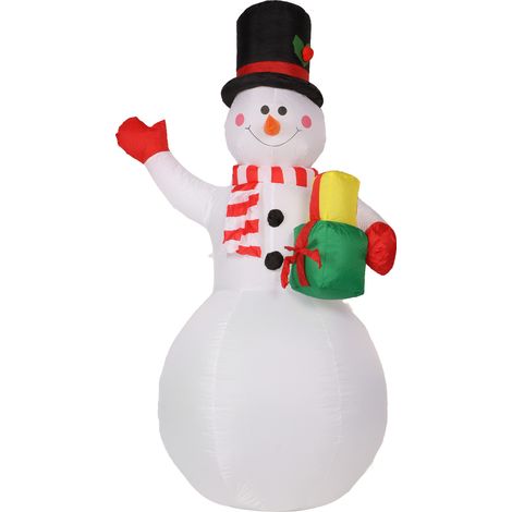 Bonhomme de neige gonflable de 1,5 m de haut, décorations de Noël avec LED colorées rotatives pour jardin extérieur, prise UE 220-240 V (1/5)