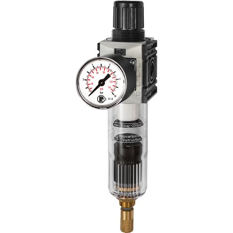 Riegler Filterregler »FUTURA-mini«, PC-Beh., Std.mano, VA, G 1/4, 0,5-10 (1/4)