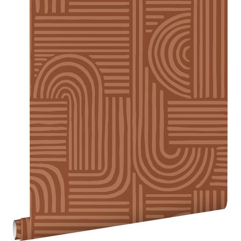 papier peint graphique 3D terracotta  - ESTAhome (1/5)
