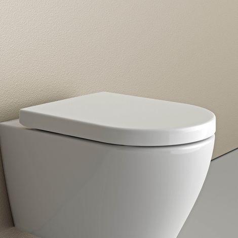 Bernstein – Siège de WC Soft-Close en Duroplast – Éclairage LED bleu avec capteur acoustique – Mécanisme d'abaissement silencieux – Fixation acier inoxydable (1/5)