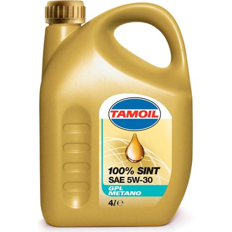Tamoil 100% Sint SAE 5W30 Olio motore GPL e metanol 4 LT