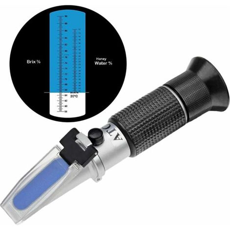 Réfractomètre de 0 à 90% Brix Réfractomètre Manuel pour déterminer la teneur en Sucre de Miel Huile végétale Sirup Melasse avec Fonction ATC et Instructions (1/5)
