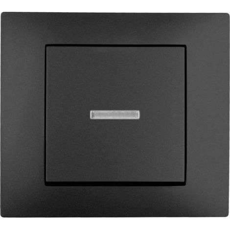 Interruptor de escalera Vestra sin marco con retroiluminación, empotrable, IP20, negro, 3825-19 (1/2)