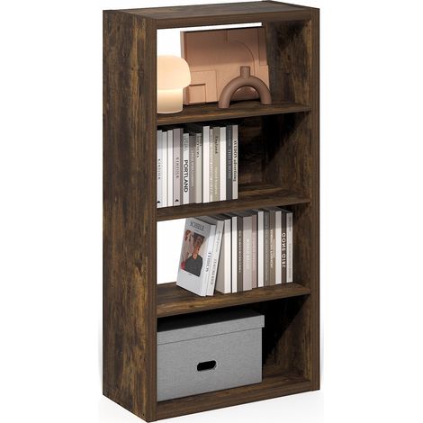 Étagère, Bibliothèque À 4 Niveaux avec Étagère Ouverte, 28,7 X 59 X 115,4 Cm, Idéale pour Le Salon, La Chambre Ou Le Bureau, Couleur Pin Ambré. (1/5)