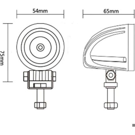 Phares LED moto - 2 pouces - 10W par unité - 3600 lumens - 6500K blanc froid - étanchéité IP68 (1/4)