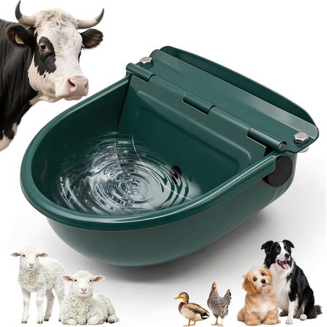 Abreuvoirs pour Chevaux Abreuvoirs Automatiques pour Chiens avec Flotteur, Abreuvoirs en Acier Inoxydable avec Trous de Drainage pour Chevaux, Chiens, Bovins, Moutons, Porcs, Alpagas (1/5)