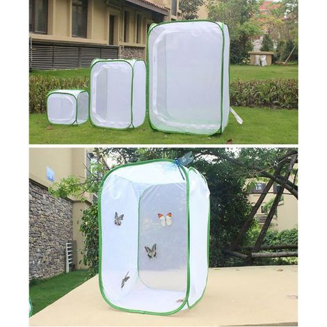 Volarium Portable / Habitat pour Insectes et Papillons / Cage d'Observation en Mesh avec Fenêtre Vinyle / Modèle 40x40x60cm / Capacité Grand Format / Zipper Haut de Gamme / Design Escamotable Réutilis (1/5)