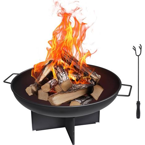 1 Brasero Extérieur Bol à Feu Ø60cm Foyer Bûcher Métal Jardin Camping Patio