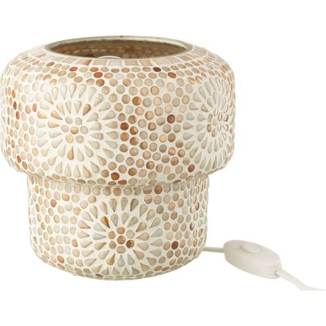 Lampe de table mosaïque en verre beige - beige et blanc (1/4)