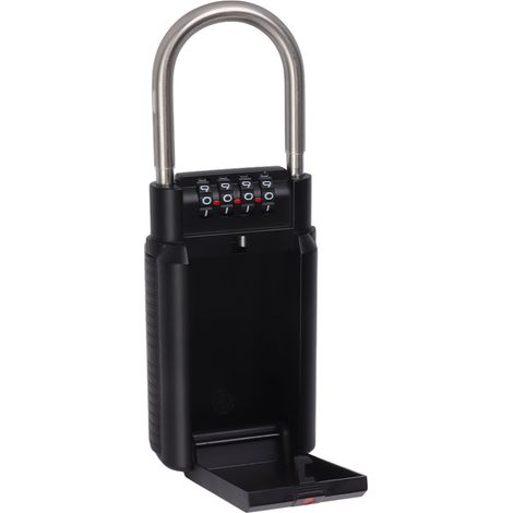 Coffre à clés à combinaison 4 chiffres en métal noir pour la maison ou le bureau (1/5)