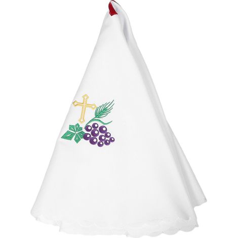 Nappe Ronde pour Église Couvre-autel Blanc Brodé pour Baptême Religieux Nappe pour Table de Communion (1/5)