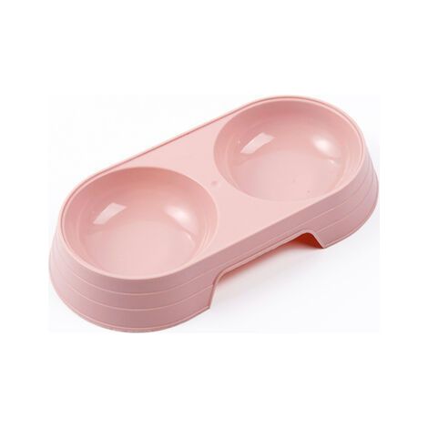 Lot de 2 bols pour animaux de compagnie nouvelle vaisselle pour animaux de compagnie durable couleur unie double bol distributeur de nourriture pour chat (1/5)