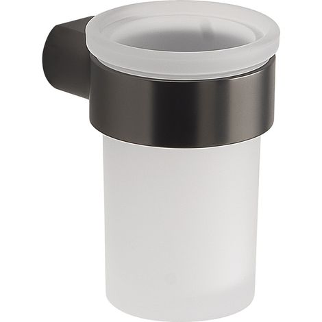 GEDY Portaspazzolini Da Muro Pirenei Nero Matt (1/3)
