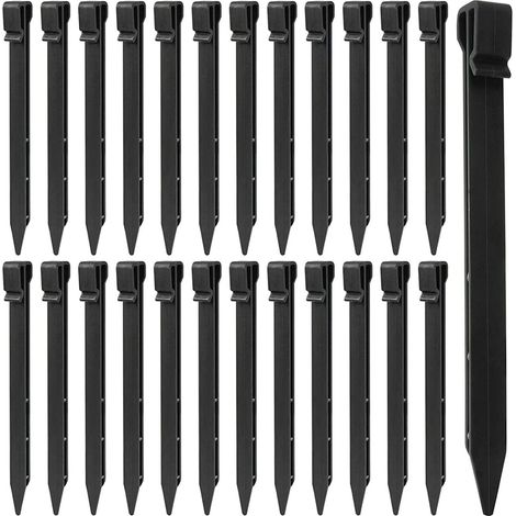 25 unités Piquets Sol synthétique, Pointes D'ancrage Tentes Terrasse Pelouse Jardin (foncé), 25CM Bordure Paysage (1/5)