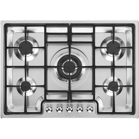 Table de cuisson encastrable Smeg Classic PGF75 4 72 cm Gaz 5 feux Acier inoxydable (1/3)