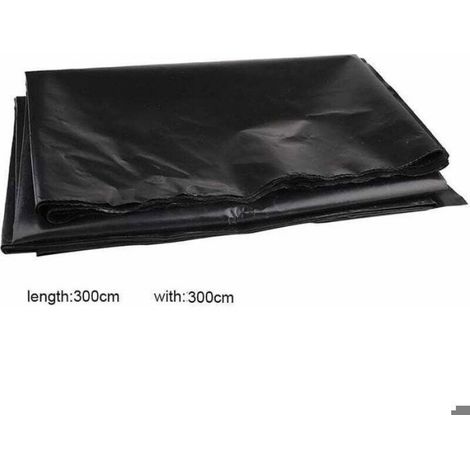 Bâche pour bassin en PEHD - - 3x3 m - Noir - Surface lisse - Flexible - Résistant à la traction (1/4)