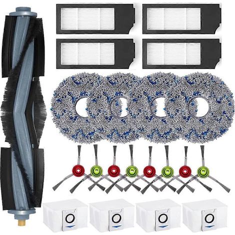 Pièces détachées pour aspirateur robot Ecovacs Deebot X1 Omni X1 Turbo : brosse principale, filtres HEPA, lingettes de nettoyage, sacs à poussière. (1/5)