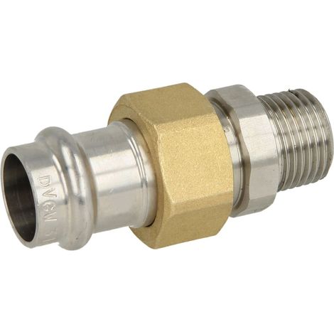 Raccord droit à sertir profil V en inox F22-FM3/4