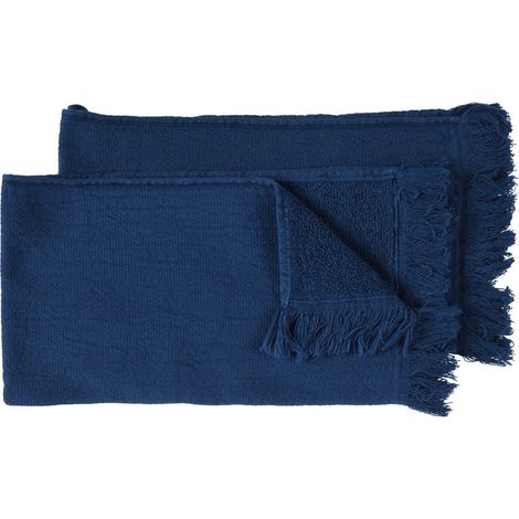 Lot de 2 Serviettes Invité Midnight en Coton Biologique Doux et Absorbant 30 x 50 cm - PANGIVO