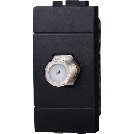 TV & SAT-Durchgangsdose Typ-F kompatible Bticino Livinglight schwarz Farbe