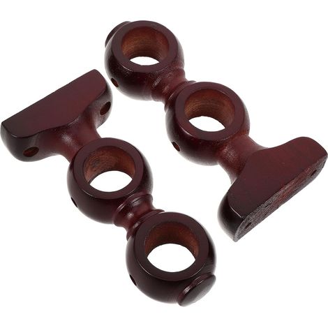 de 2 Supports Doubles Muraux en Bois Rouge Brun pour (1/5)