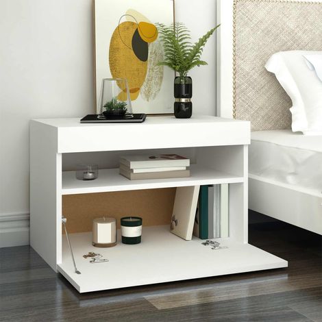 TV-Schrank mit LED-Leuchten Weiß 60x35x40 cm (1/5)