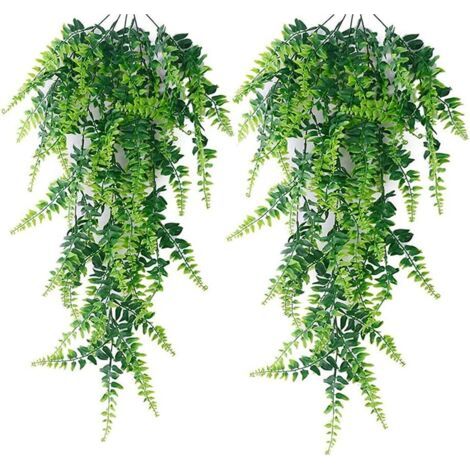 2 Pièces Fausses Fougères Artificielles, Artificielle Fougère, Plantes Artificielles Suspendues, Réaliste, Durable, Sans Entretien, pour Intérieure, Extérieure, Décoration Mur Arche, Jardin, Mariage (1/5)