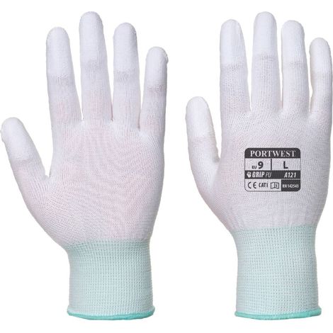 Guanti Portwest in nylon con dita rivestite in PU A121 Bianco 9