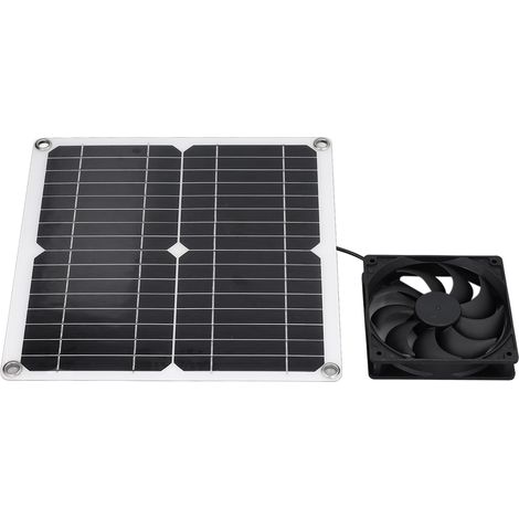 Kit ventilateur solaire USB 12 W pour serres, abris de jardin, niches pour animaux et recharge de téléphone portable (1/5)