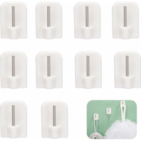 10 Crochets Autocollants Supports Tringles, Sans perçage barres rideaux K (1/5)