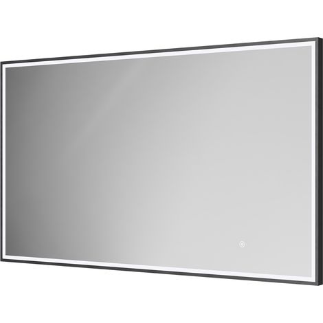 Colore Madison Matt Black 1200mm x 700mm Illuminated Dimmable LED Mirror with Demister and Touch Sensor (1/5)