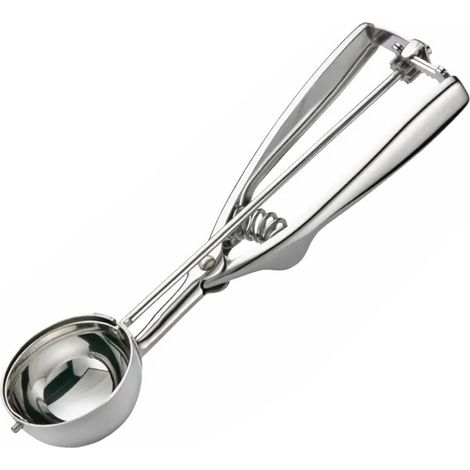 Cuchara reutilizable para helado de acero inoxidable 304 – para bolas de arroz y melón, precisa, duradera y apta para lavavajillas - Crezuo (1/4)