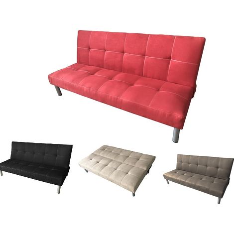 Divano Letto Sof Bed Colore Rosso Divani 3 Posti 178 X 79 X 84 Divanetti Recl ITALFROM (1/4)