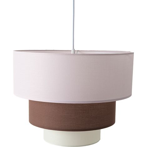 Suspension plafond textile trois niveaux blanc violet D40 cm
